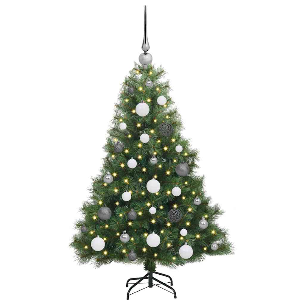 Kunstigt juletræ med 150 LED'er Grøn 120 cm PE og PVC