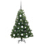 Kunstigt juletræ med 150 LED'er Grøn 120 cm PE og PVC