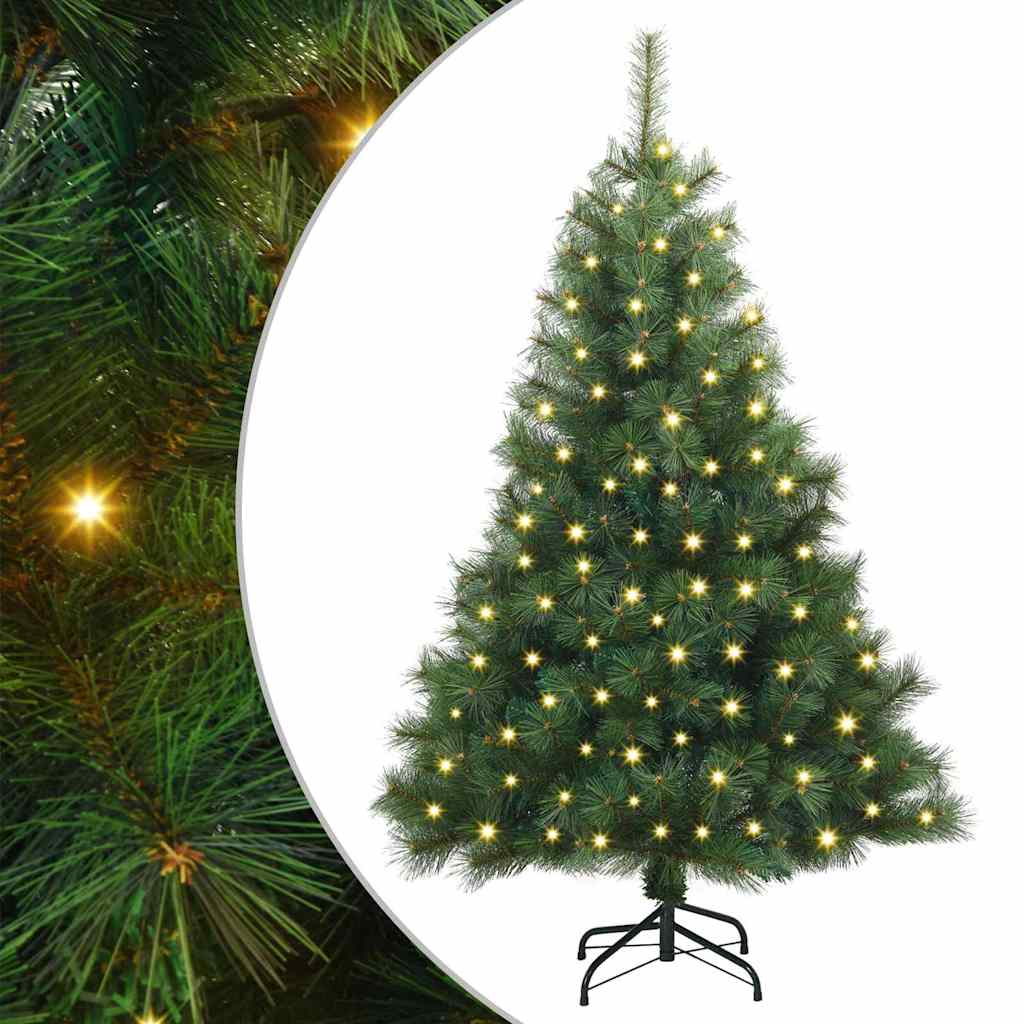 Kunstigt juletræ med 150 LED'er Grøn 150 cm PE og PVC