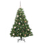 Kunstigt juletræ med 150 LED'er Grøn 150 cm PE og PVC