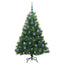 Kunstigt juletræ med 150 LED'er Grøn 150 cm PE og PVC