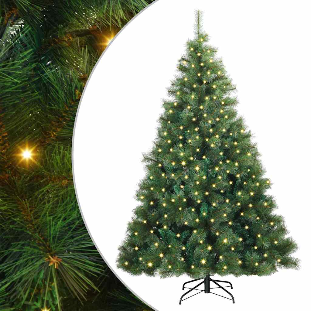 Kunstigt juletræ med 300 LED'er Grøn 210 cm PE og PVC