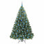 Kunstigt juletræ med 300 LED'er Grøn 180 cm PE og PVC