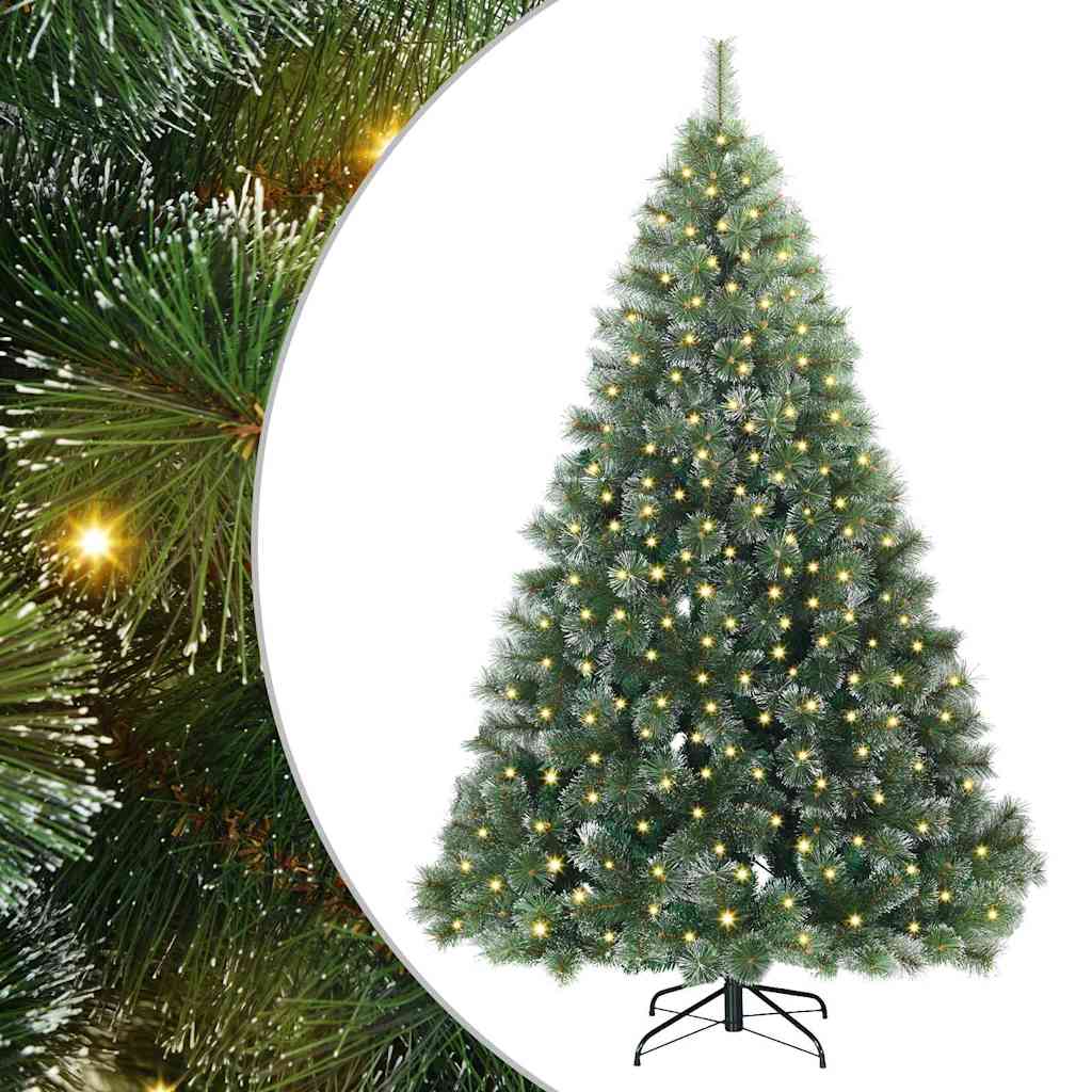 Kunstigt juletræ med 300 LED'er Grøn 210 cm PE og PVC