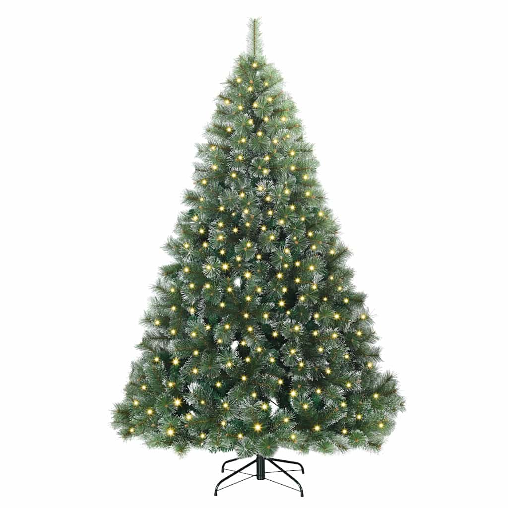 Kunstigt juletræ med 300 LED'er Grøn 210 cm PE og PVC