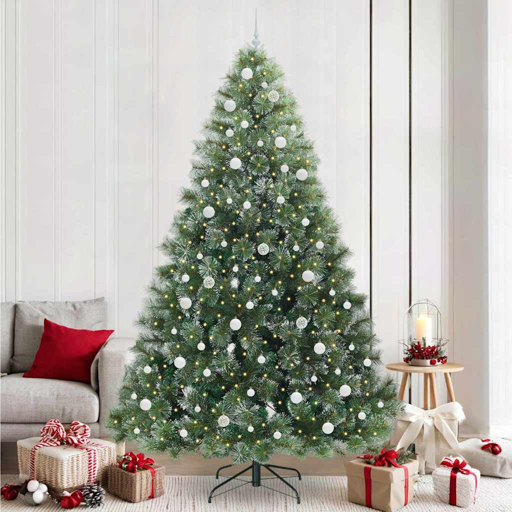 Kunstigt juletræ med 300 LED'er Grøn 240 cm PE og PVC