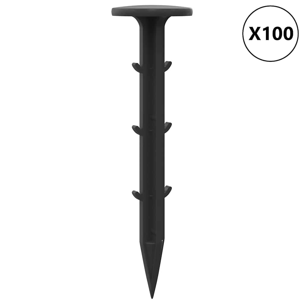 Jordpløkker 100 pcs Sort Ø3 x 11 cm Plastik