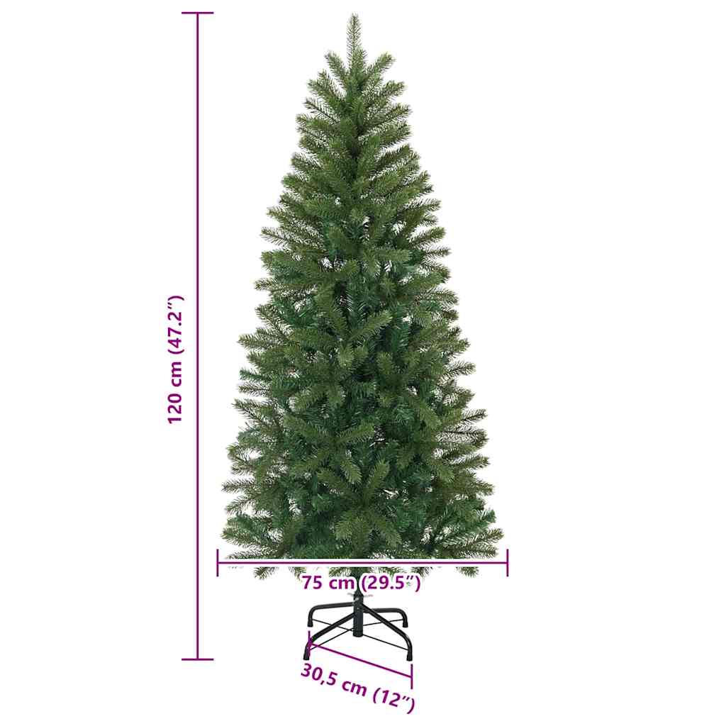 Kunstigt juletræ med stativ Grøn 120 cm PVC, PE og stål