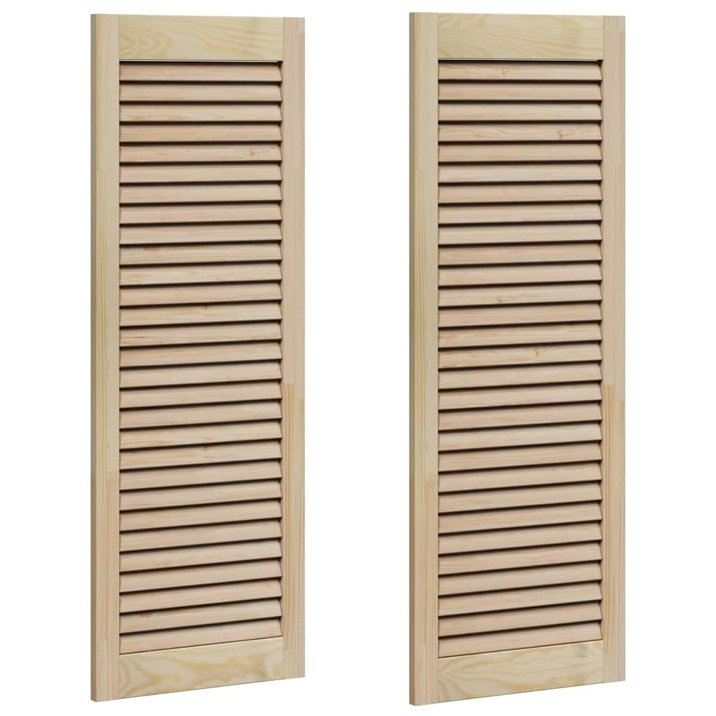 Skabsdør 2 pcs Naturfarvet 110 x 2,1 x 39,5 cm Massiv fyrretræ
