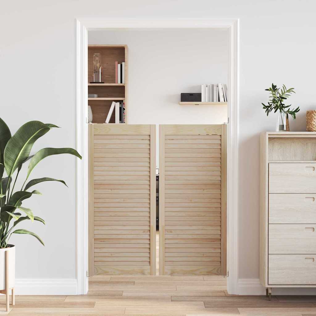 Skabsdør 2 pcs Naturfarvet 49,5 x 2,1 x 110 cm Massiv fyrretræ