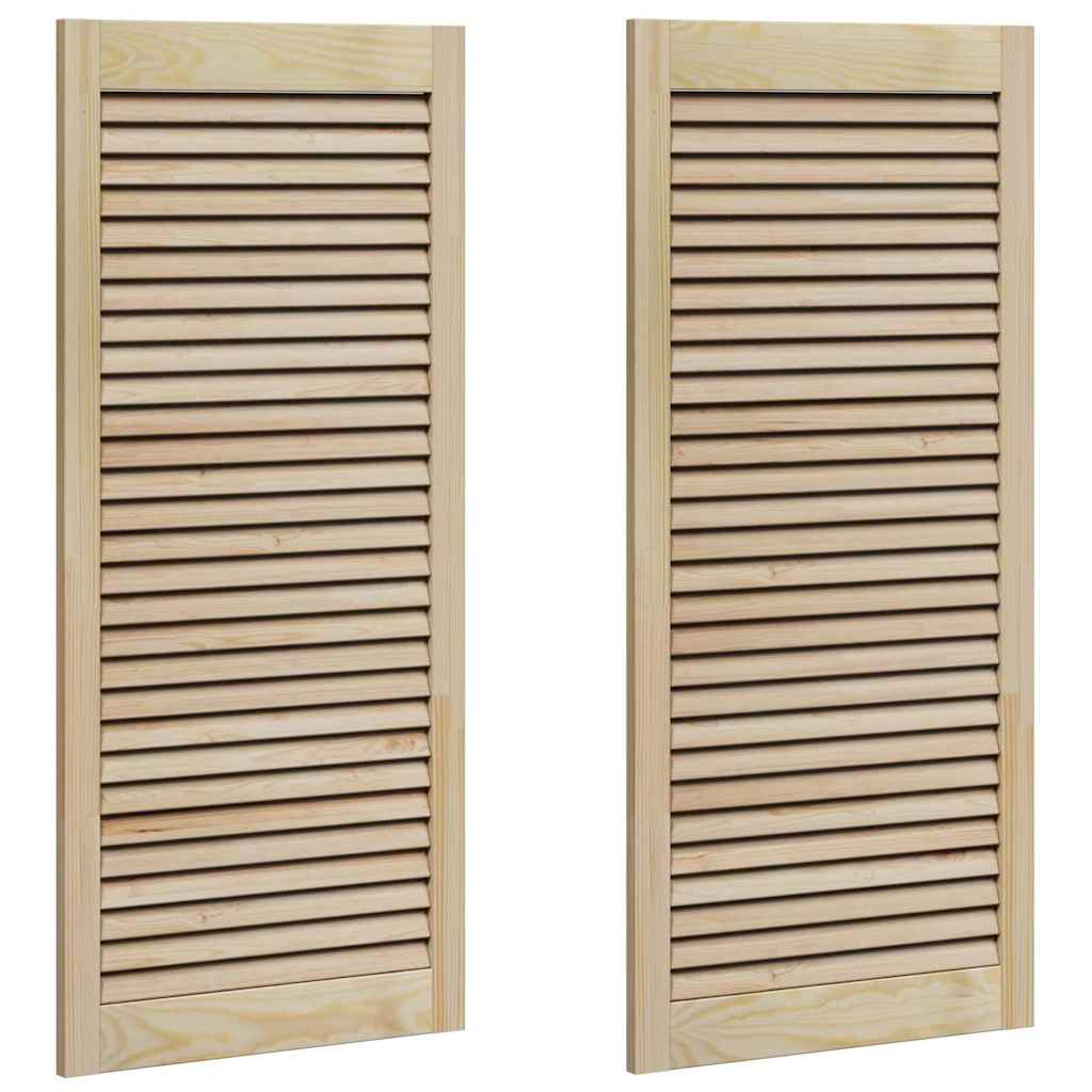 Skabsdør 2 pcs Naturfarvet 49,5 x 2,1 x 110 cm Massiv fyrretræ