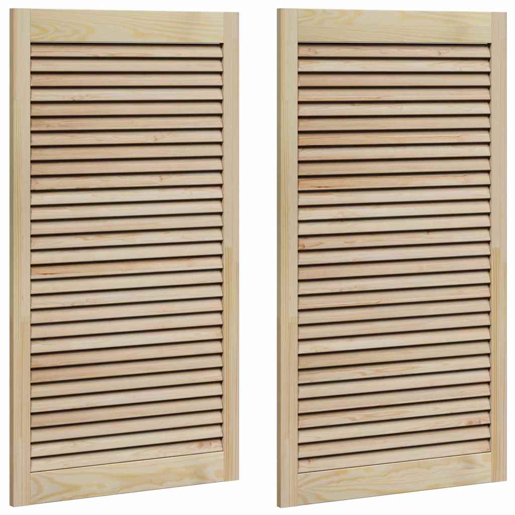 Skabsdør med dør 2 stk. Naturfarvet 110 x 2,1 x 59,5 cm