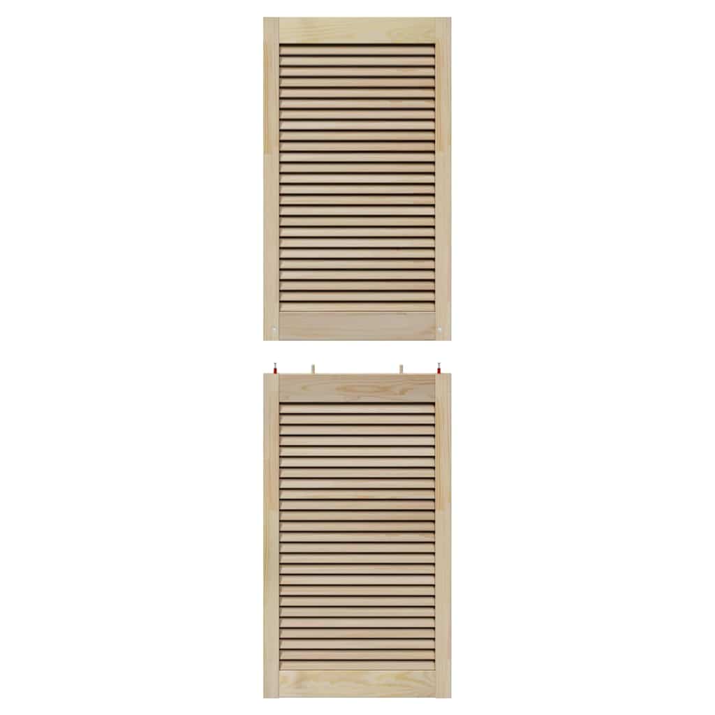 Skabsdør 2 pcs Naturfarvet 170 x 2,1 x 49,5 cm Massiv fyrretræ