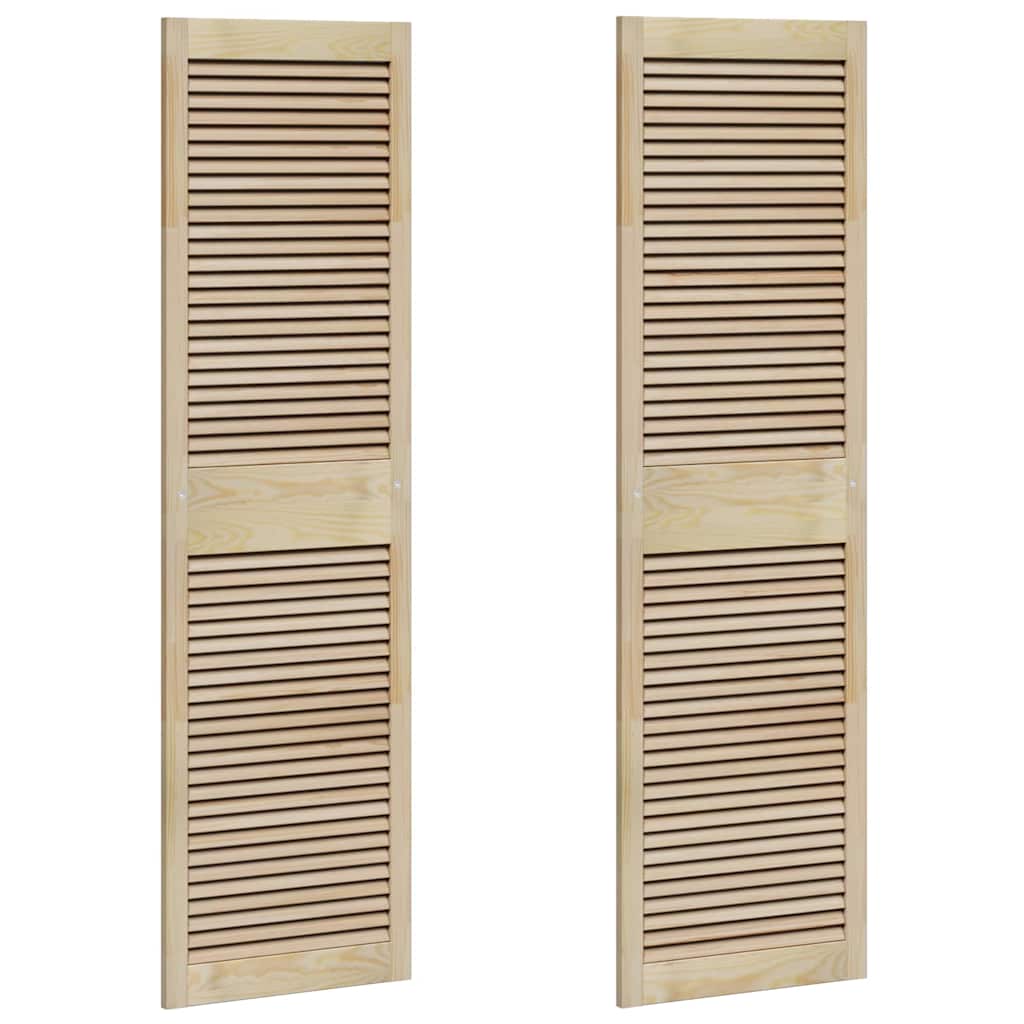 Skabsdør 2 pcs Naturfarvet 170 x 2,1 x 49,5 cm Massiv fyrretræ