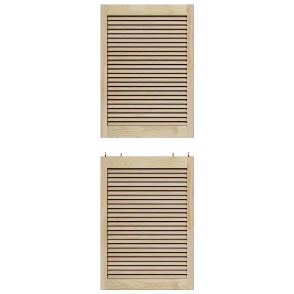 Skabsdør 2 pcs Naturfarvet 170 x 2,1 x 59,5 cm Massiv fyrretræ