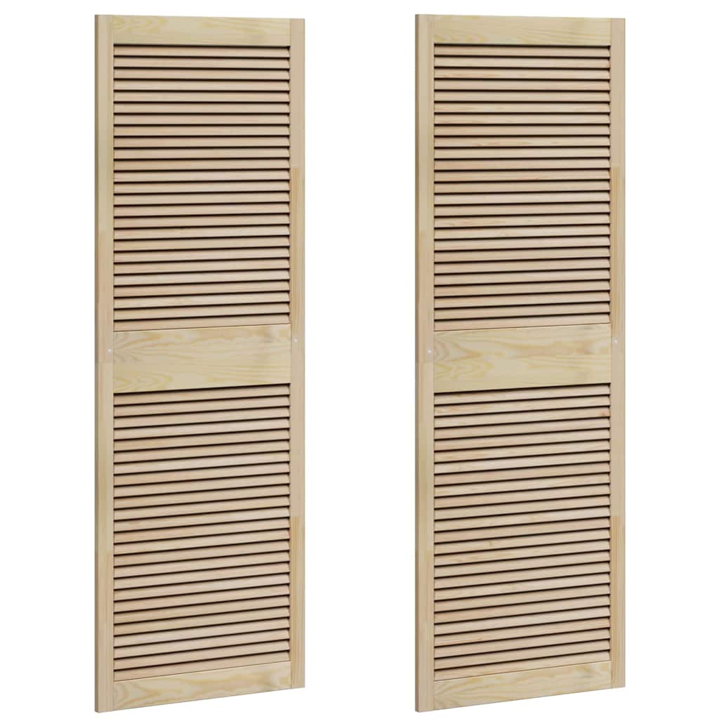 Skabsdør 2 pcs Naturfarvet 170 x 2,1 x 59,5 cm Massiv fyrretræ