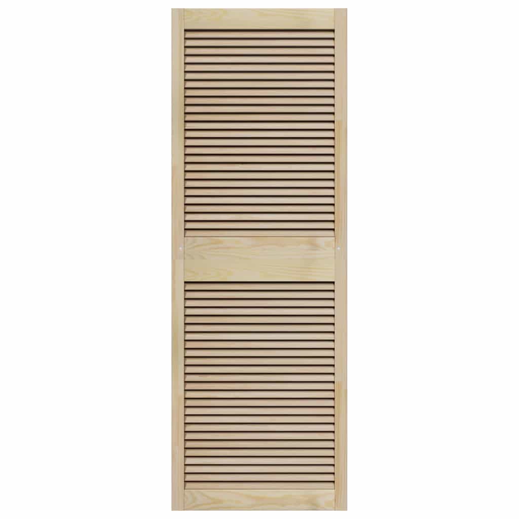 Skabsdør 2 pcs Naturfarvet 170 x 2,1 x 59,5 cm Massiv fyrretræ