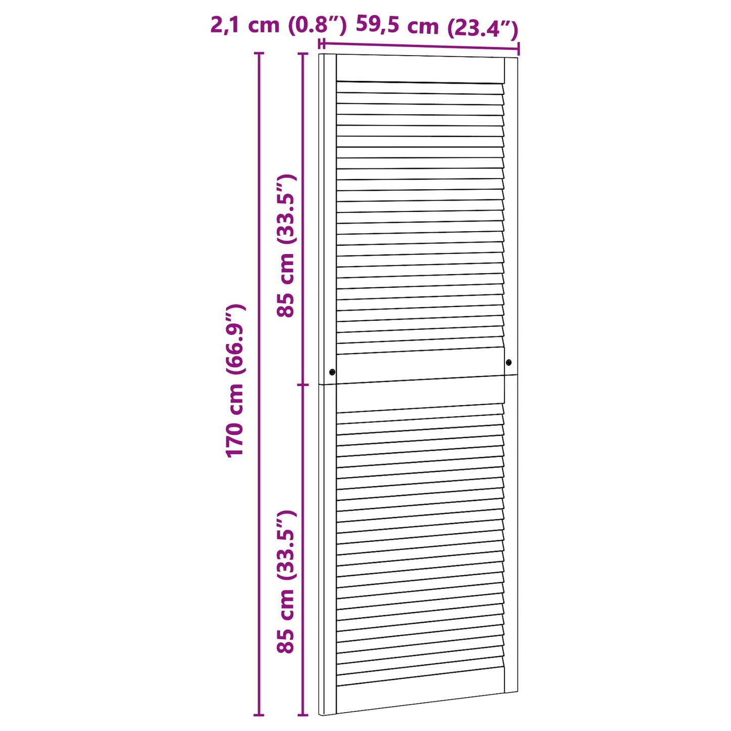 Skabsdør 2 pcs Naturfarvet 170 x 2,1 x 59,5 cm Massiv fyrretræ