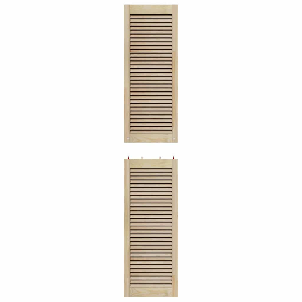 Skabsdør 2 pcs Naturfarvet 201 x 2,1 x 39,5 cm Massiv fyrretræ