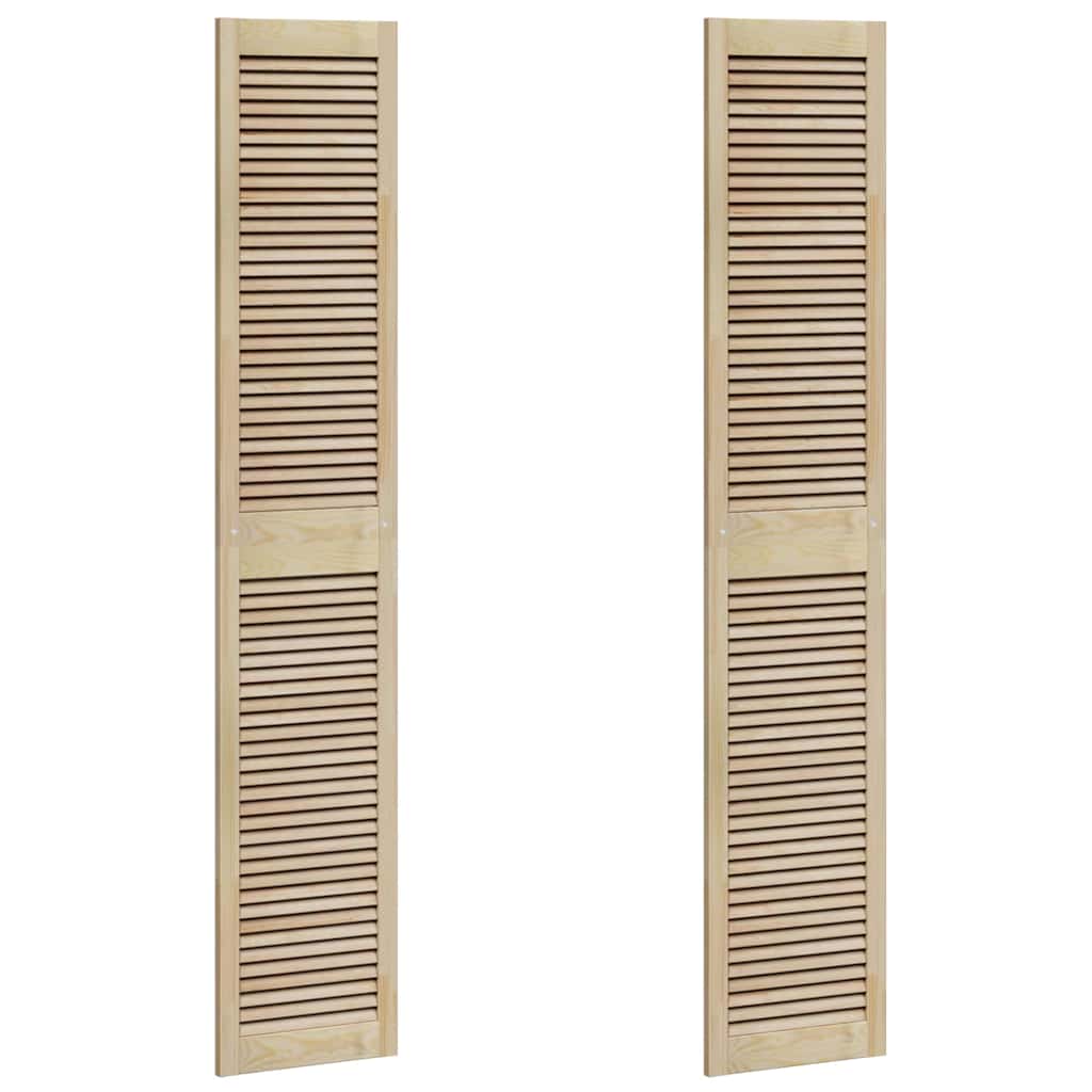 Skabsdør 2 pcs Naturfarvet 201 x 2,1 x 39,5 cm Massiv fyrretræ
