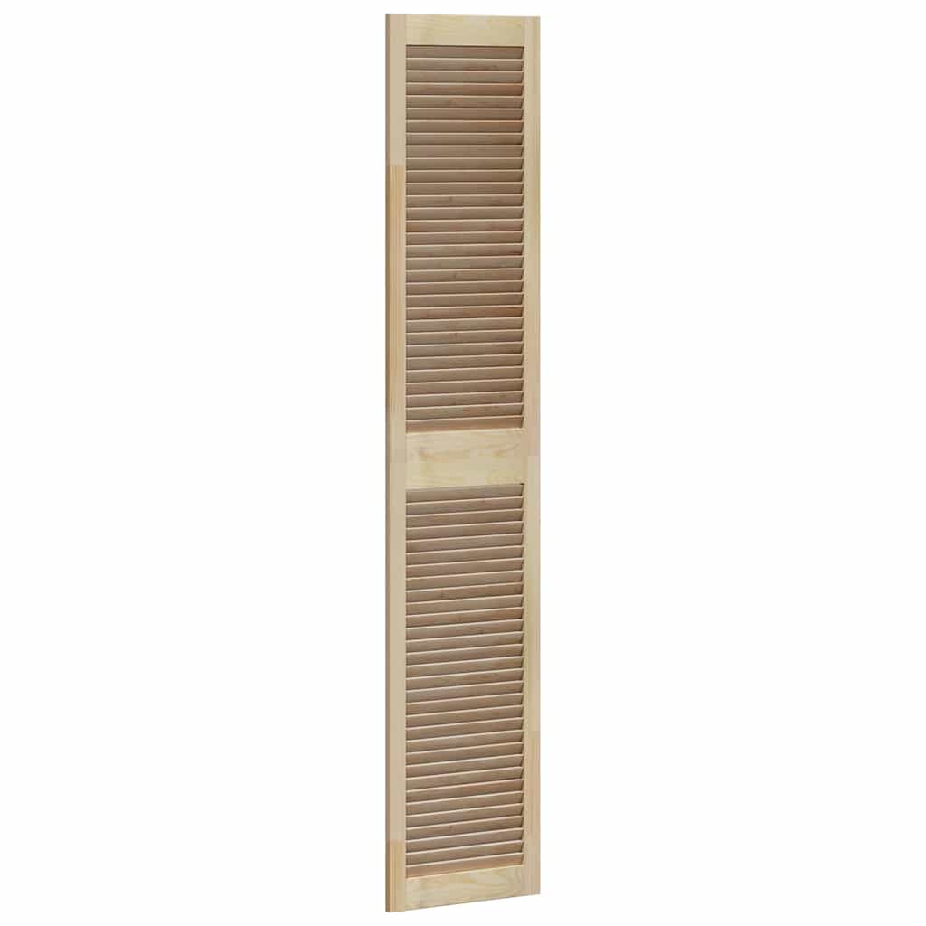 Skabsdør 2 pcs Naturfarvet 201 x 2,1 x 39,5 cm Massiv fyrretræ
