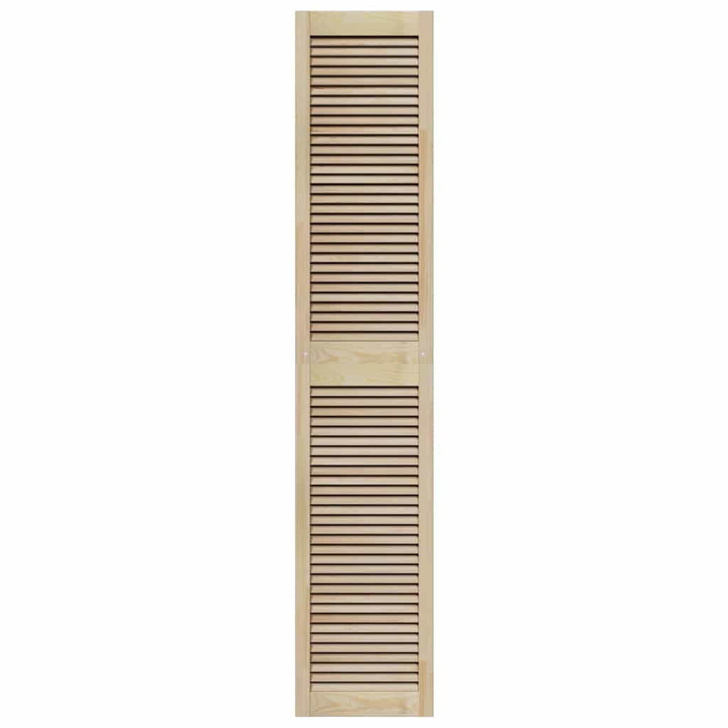 Skabsdør 2 pcs Naturfarvet 201 x 2,1 x 39,5 cm Massiv fyrretræ