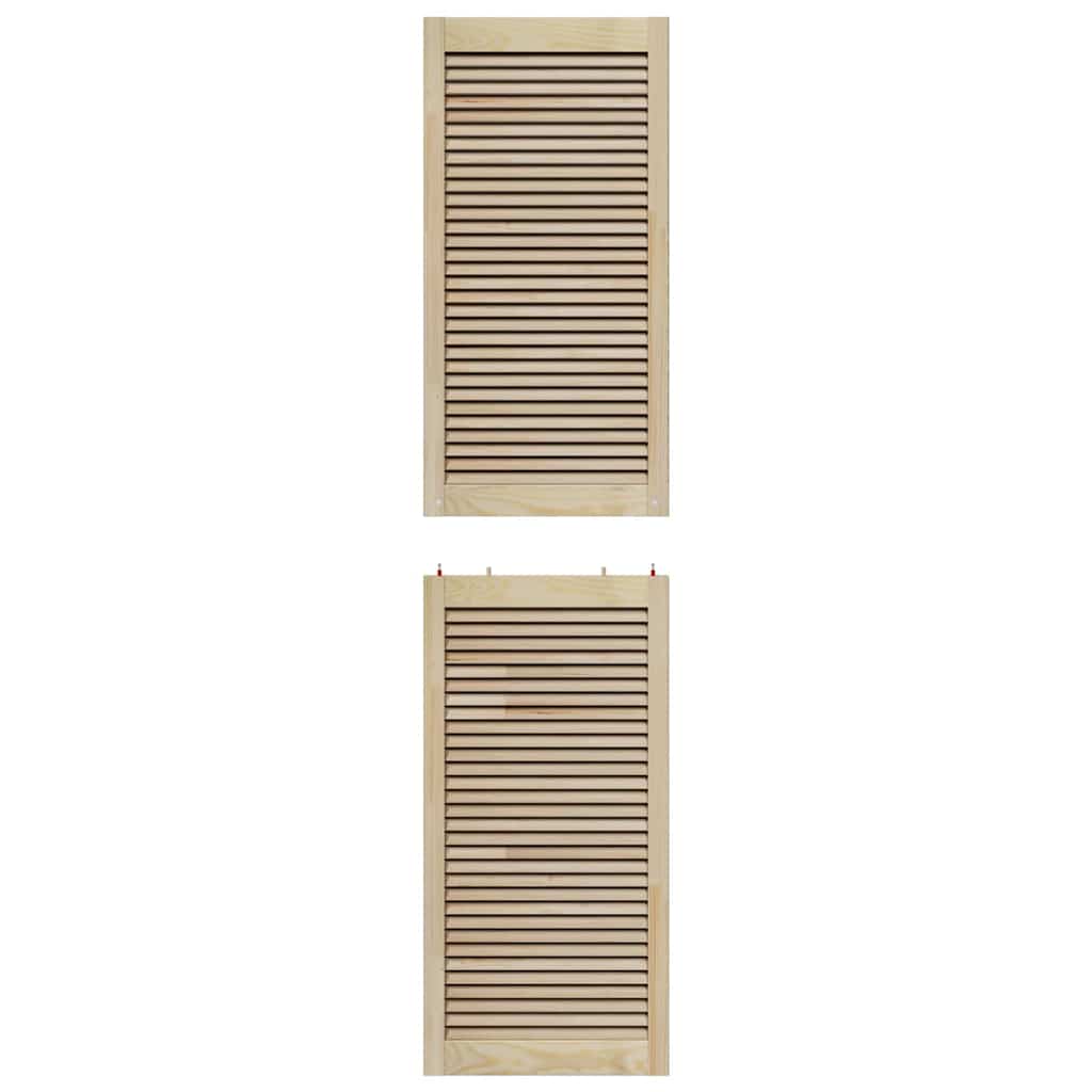 Skabsdør 2 pcs Naturfarvet 201 x 2,1 x 49,5 cm Massiv fyrretræ