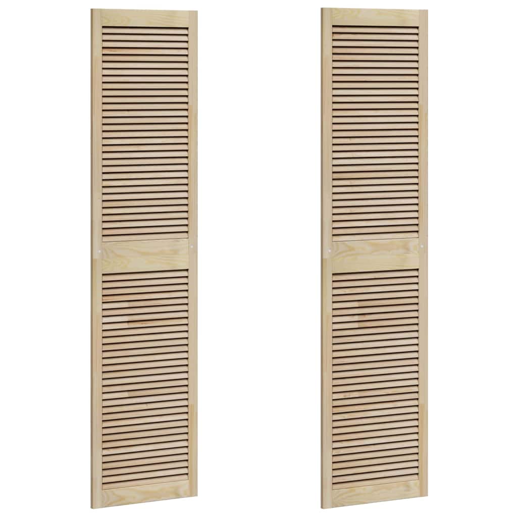 Skabsdør 2 pcs Naturfarvet 201 x 2,1 x 49,5 cm Massiv fyrretræ
