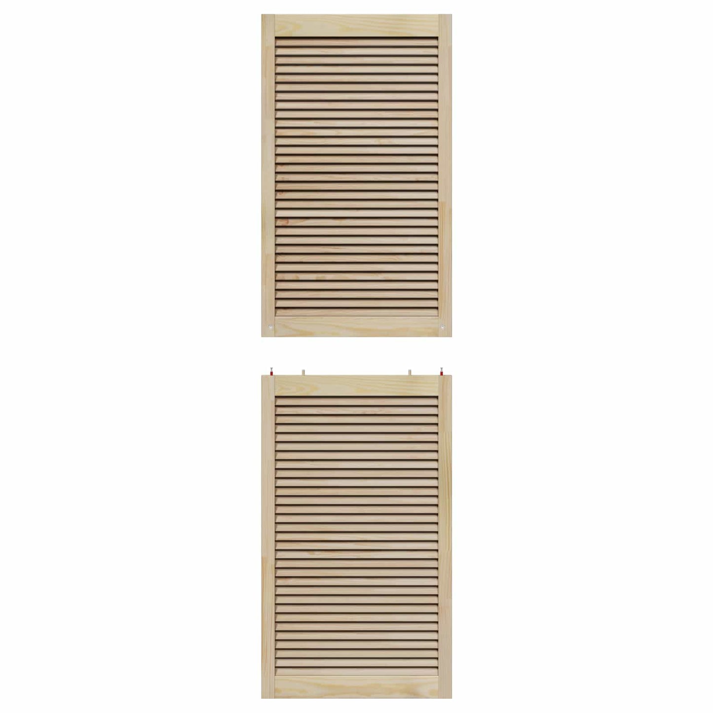 Skabsdør 2 pcs Naturfarvet 201 x 2,1 x 59,5 cm Massiv fyrretræ