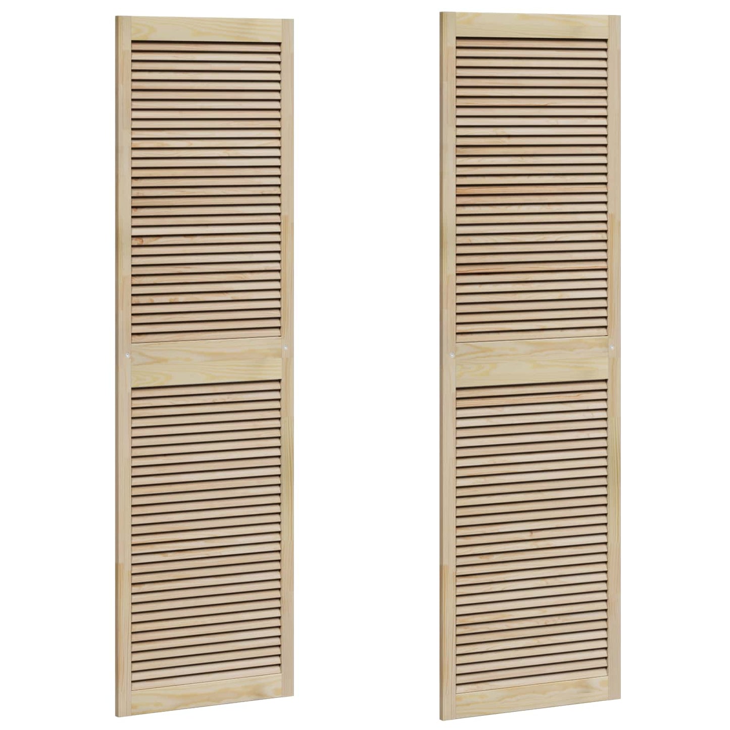Skabsdør 2 pcs Naturfarvet 201 x 2,1 x 59,5 cm Massiv fyrretræ