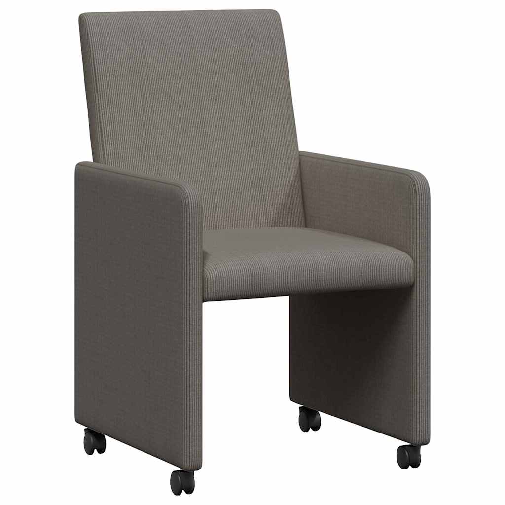 Spisebordsstole med hjul med hjul 2 pcs Lysegrå 57 x 66 x 94 cm