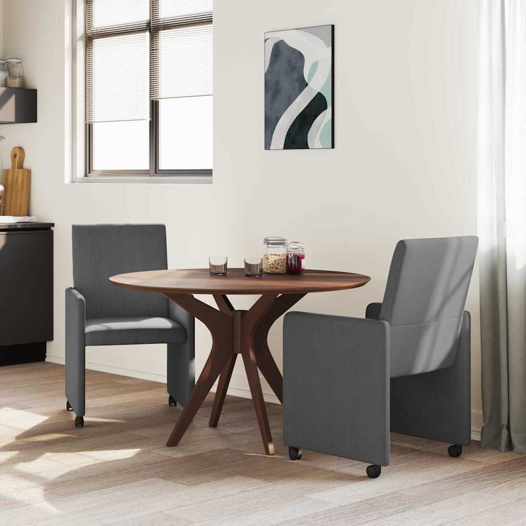 Spisebordsstole med hjul 2 pcs Mørkegrå 57 x 66 x 94 cm