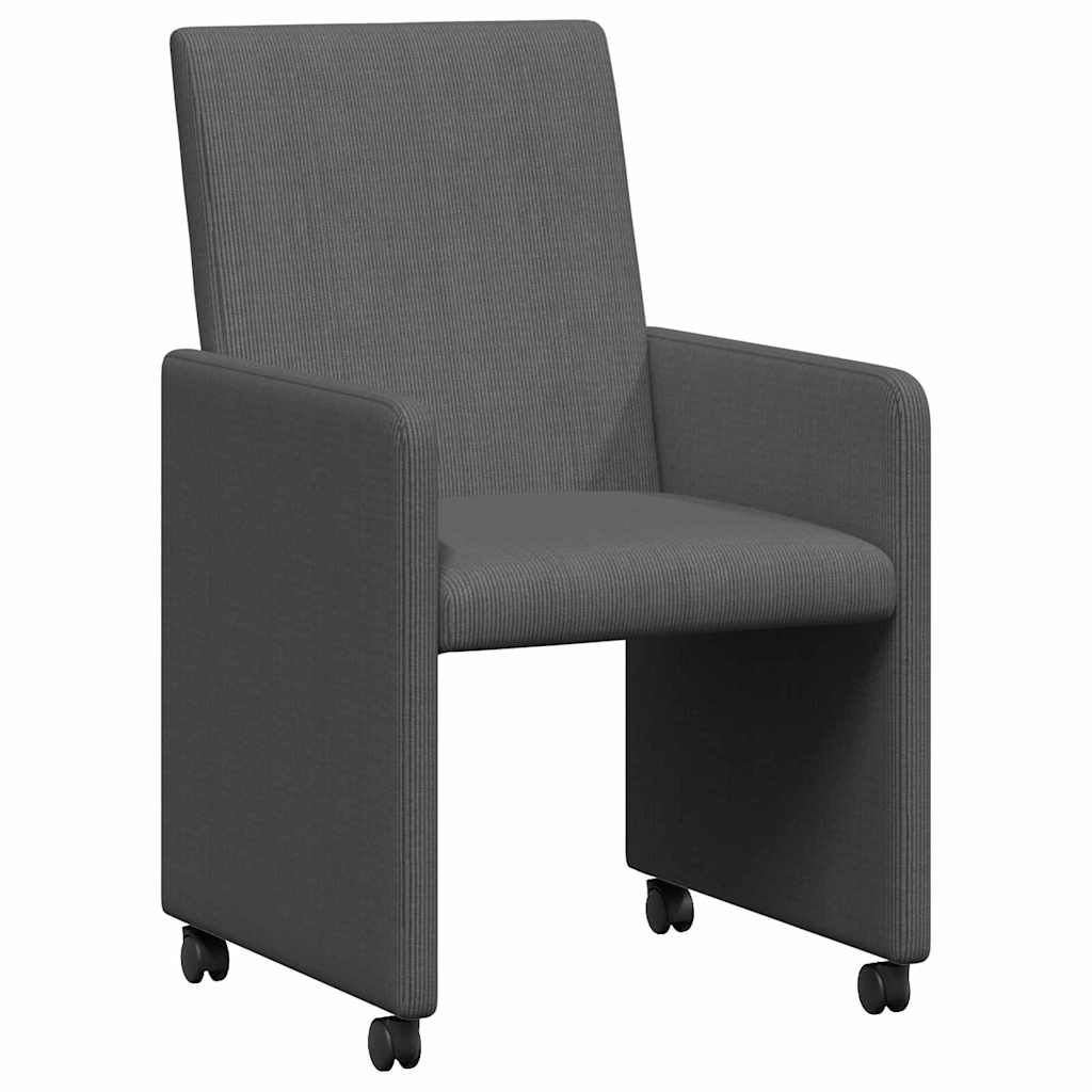 Spisebordsstole med hjul 2 pcs Mørkegrå 57 x 66 x 94 cm