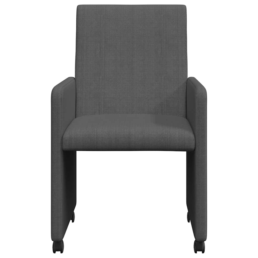 Spisebordsstole med hjul 2 pcs Mørkegrå 57 x 66 x 94 cm