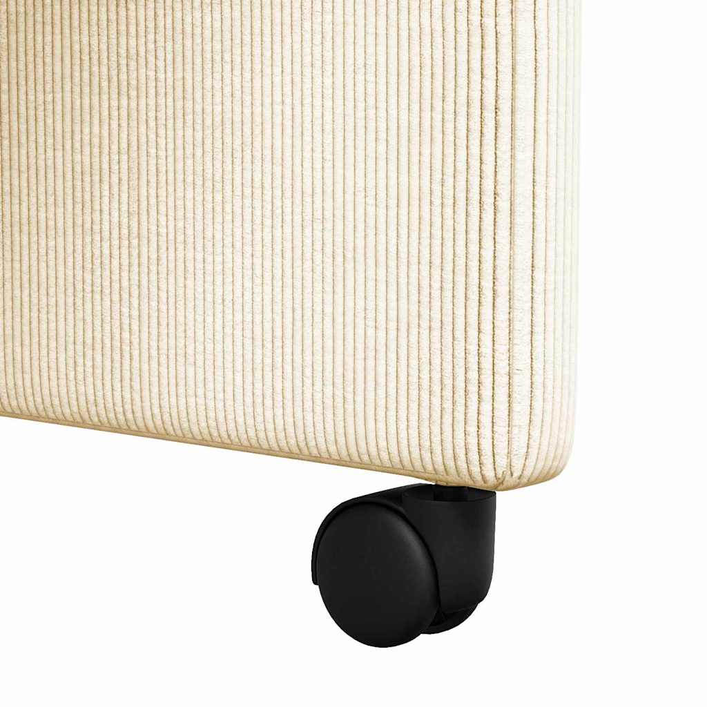 Spisebordsstole med hjul med hjul 2 pcs Creme 57 x 66 x 94 cm