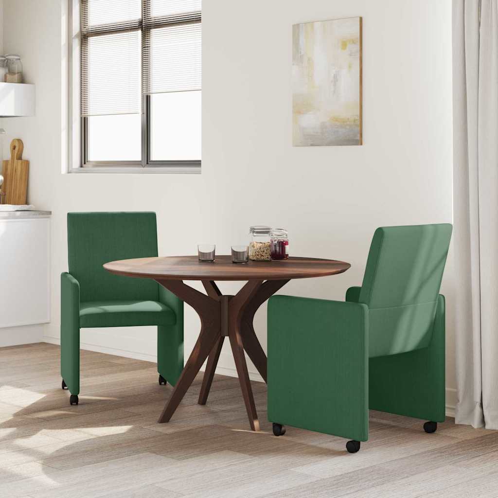 Spisebordsstole med hjul 2 pcs Grå grøn 57 x 66 x 94 cm