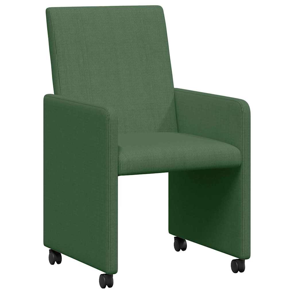 Spisebordsstole med hjul 2 pcs Grå grøn 57 x 66 x 94 cm