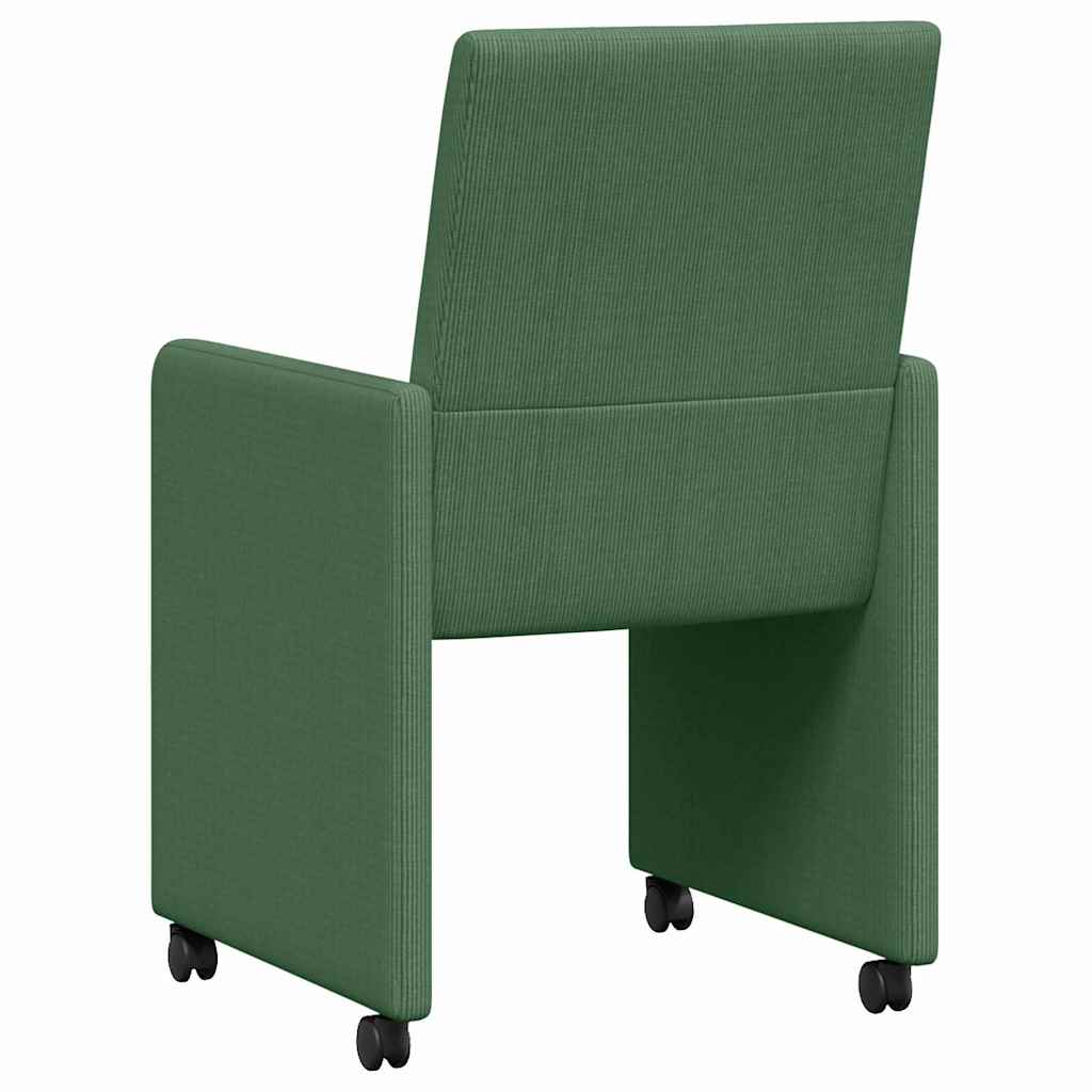 Spisebordsstole med hjul 2 pcs Grå grøn 57 x 66 x 94 cm