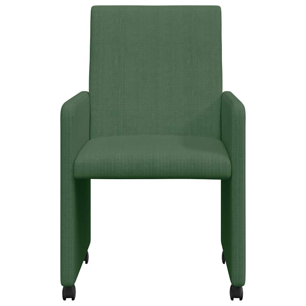 Spisebordsstole med hjul 2 pcs Grå grøn 57 x 66 x 94 cm