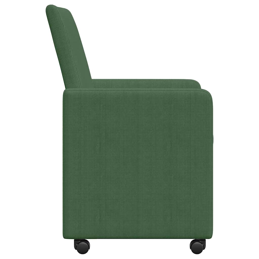 Spisebordsstole med hjul 2 pcs Grå grøn 57 x 66 x 94 cm