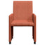 Spisebordsstole med hjul 2 pcs Rød orange 57 x 66 x 94 cm