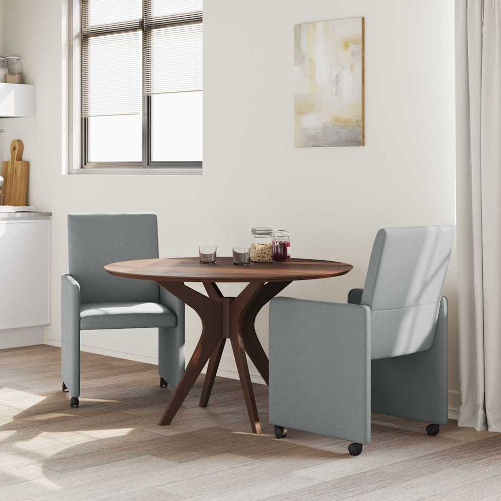 Spisebordsstole med hjul 2 pcs Lysegrå 57 x 66 x 94 cm Stof