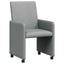 Spisebordsstole med hjul 2 pcs Lysegrå 57 x 66 x 94 cm Stof