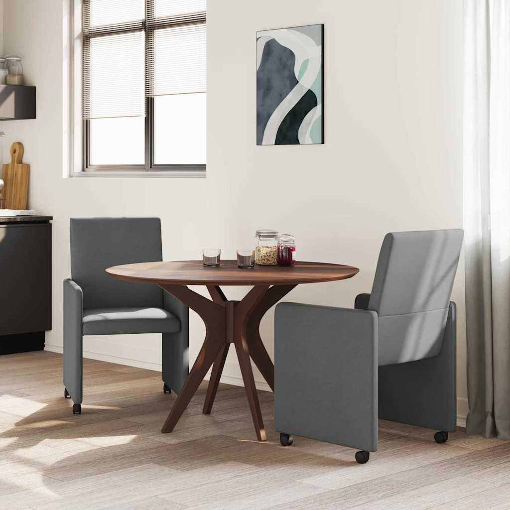 Spisebordsstole med hjul 2 pcs Mørkegrå 57 x 66 x 94 cm Stof