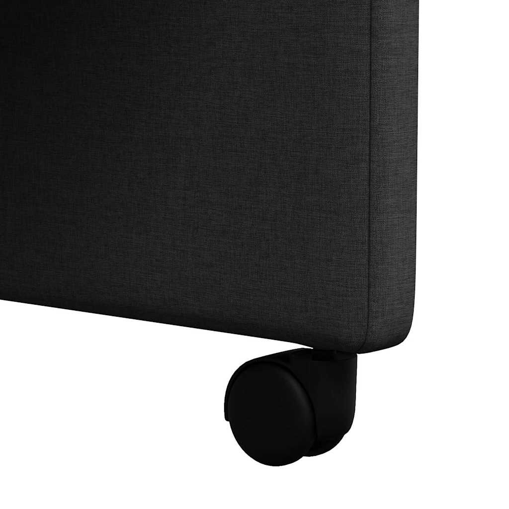 Spisebordsstole med hjul 2 pcs Sort 57 x 66 x 94 cm Stof