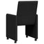 Spisebordsstole med hjul 2 pcs Sort 57 x 66 x 94 cm Stof