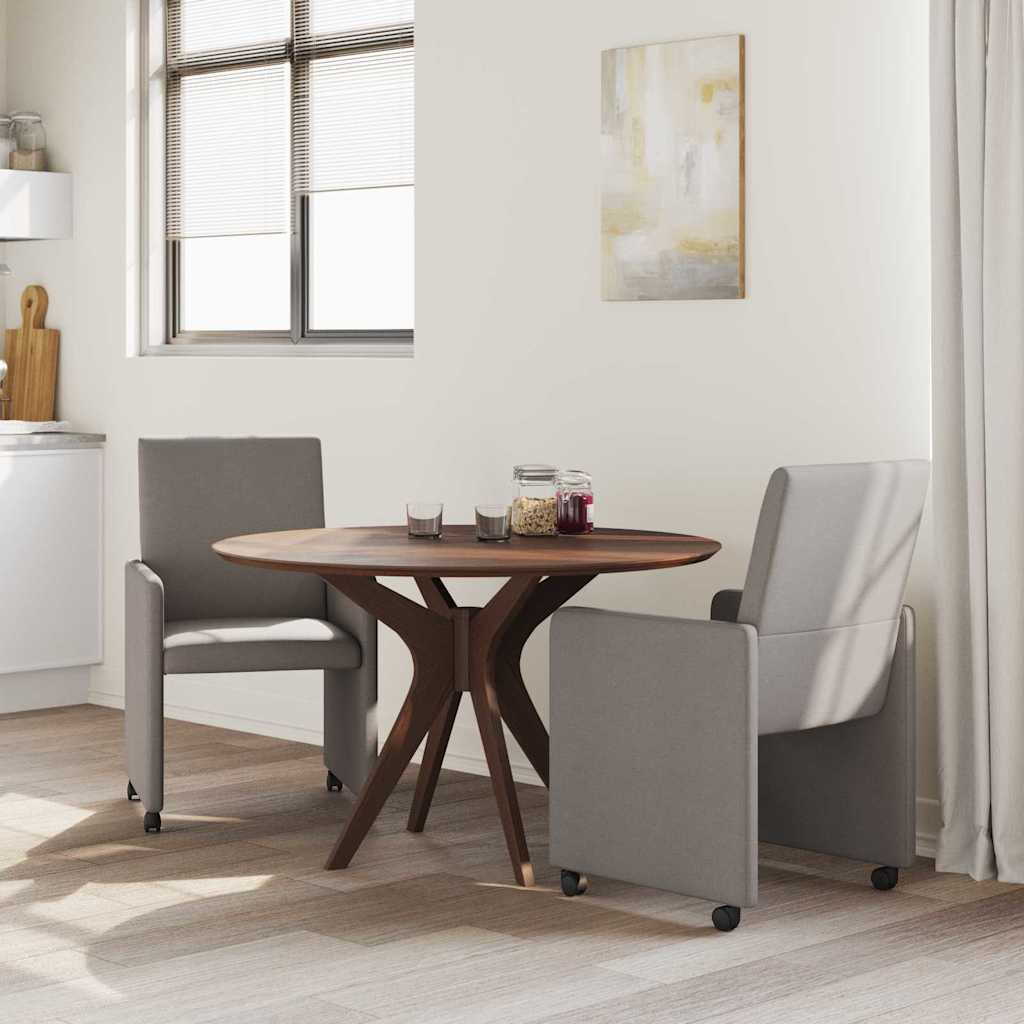 Spisebordsstole med hjul 2 pcs Gråbrun 57 x 66 x 94 cm Stof