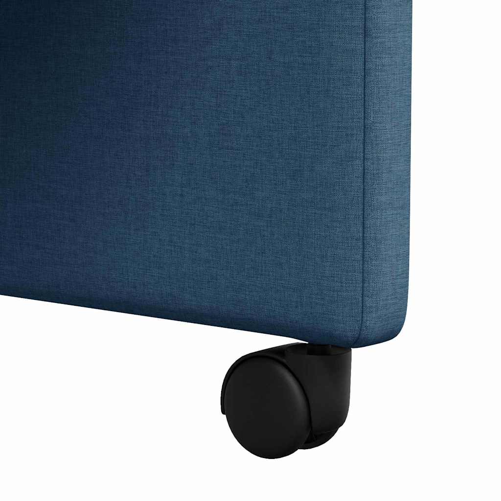 Spisebordsstole med hjul 2 pcs Blå 57 x 66 x 94 cm Stof