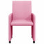 Spisebordsstole med hjul 2 pcs Lyserød 57 x 66 x 94 cm Stof
