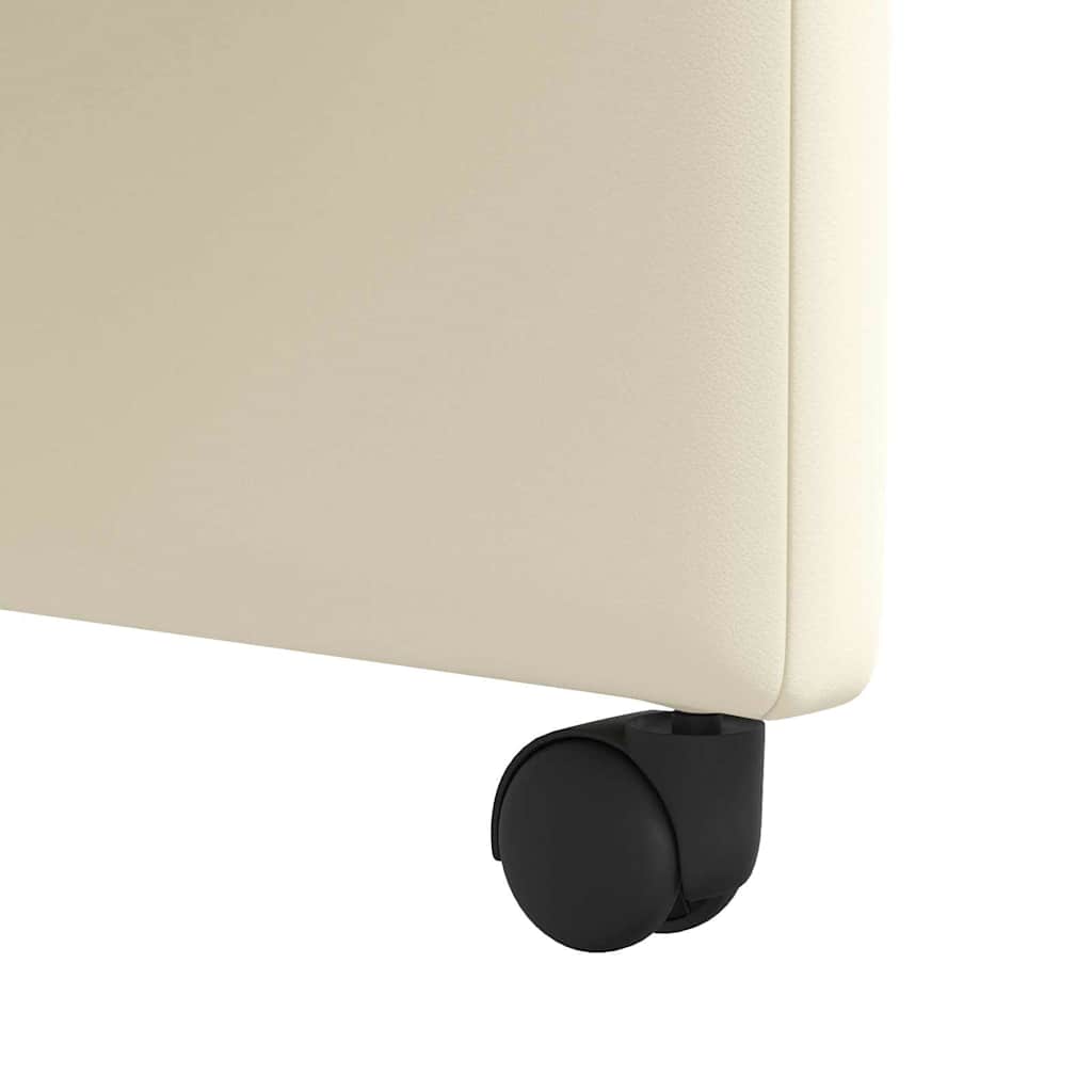 Spisebordsstole med hjul 2 pcs Creme 57 x 66 x 94 cm Kunstlæder